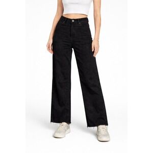OAT New York High Rise Wide Leg Jeans in Black - Size 10